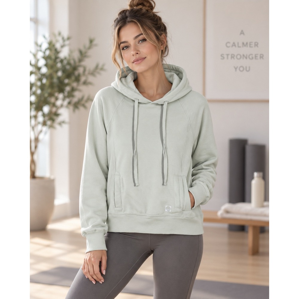 Daily Practice by Anthropologie Pale Green Relaxed Fit Hoodie Fits S Clean Girl